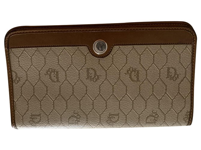 Dior Purses, wallets, cases Brown Beige Leather  ref.238733
