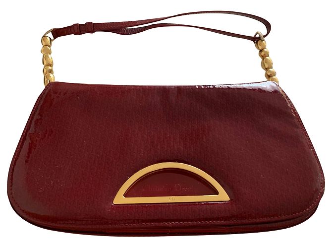 Dior Handtasche Dunkelrot Lackleder Bordeaux