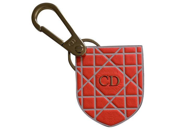 Dior Bag charms Orange Leather  ref.238737