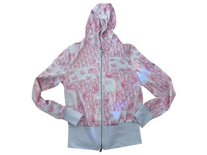 Dior Jacke aus Baumwolle Rosa Weiß Größe M Pink