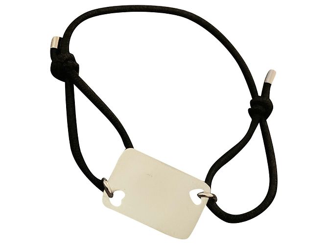 Pulseira elástica Dior preta e prateada de aço Preto Prata