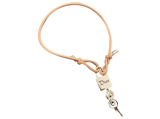 Bracciale Dior in acciaio e corda argento rosa