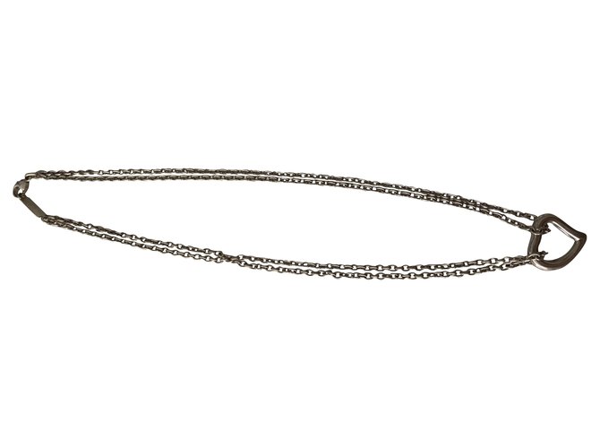 Yves Saint Laurent Necklaces Silvery Silver  ref.238785
