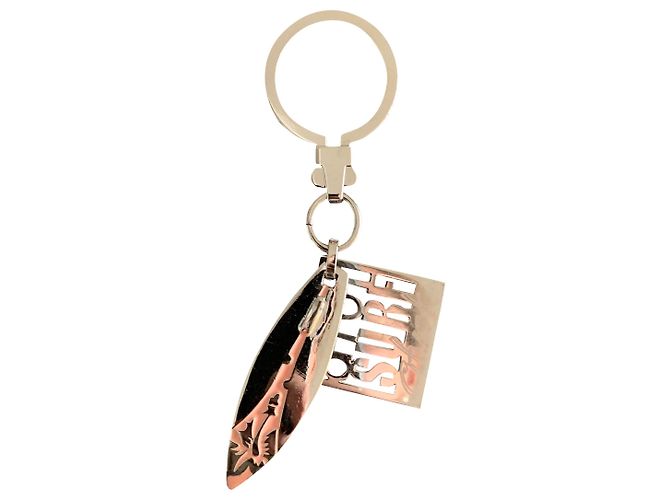 Chaveiro Dior Surf prateado rosa aço Prata