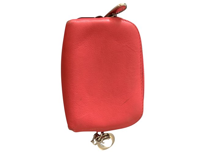 Dior borse, portafogli, casi Rosa Rosso Pelle  ref.238788