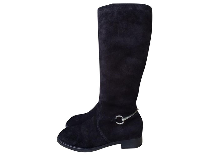 Gucci Horsebit boots Black Leather  ref.238796