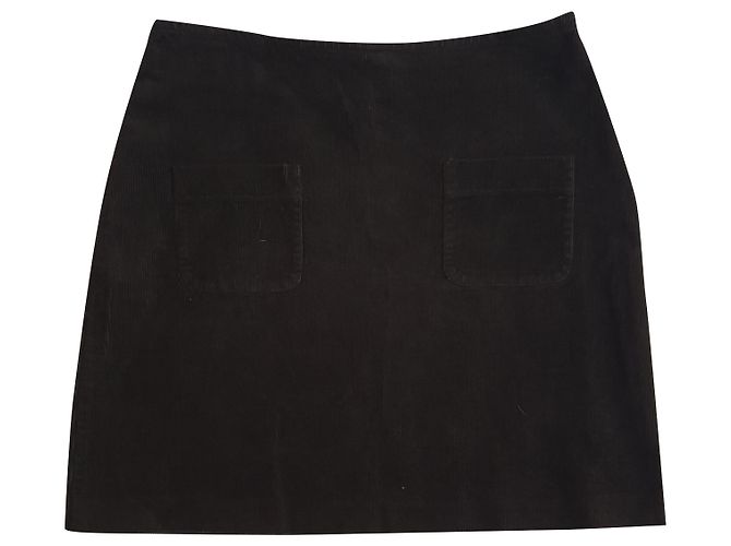 Falda de algodón marrón Roberto Collina Talla S Castaño
