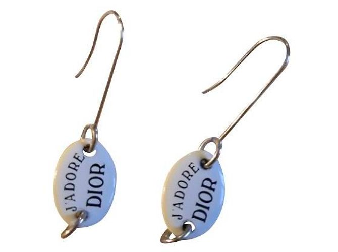 Boucles d'oreilles Dior acier blanc