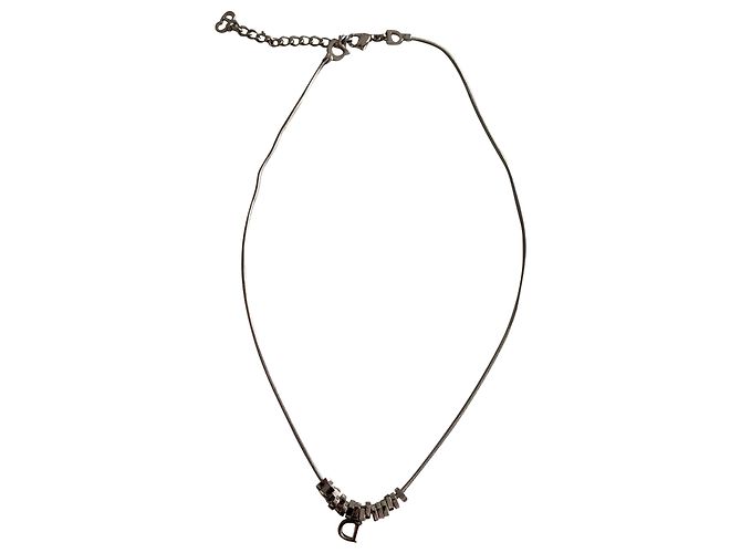 Collar Dior plateado de acero Plata