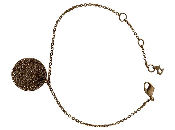 Pulseira Dior dourada com pingente redondo Dourado