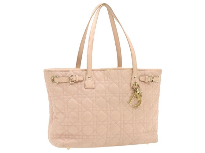 Dior-Einkaufstasche Pink Leinwand  ref.238863