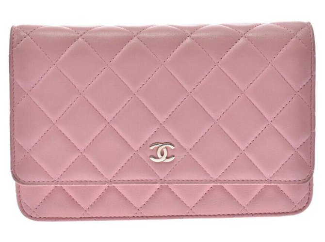 Chanel Wallet on Chain Pink Leather  ref.238988