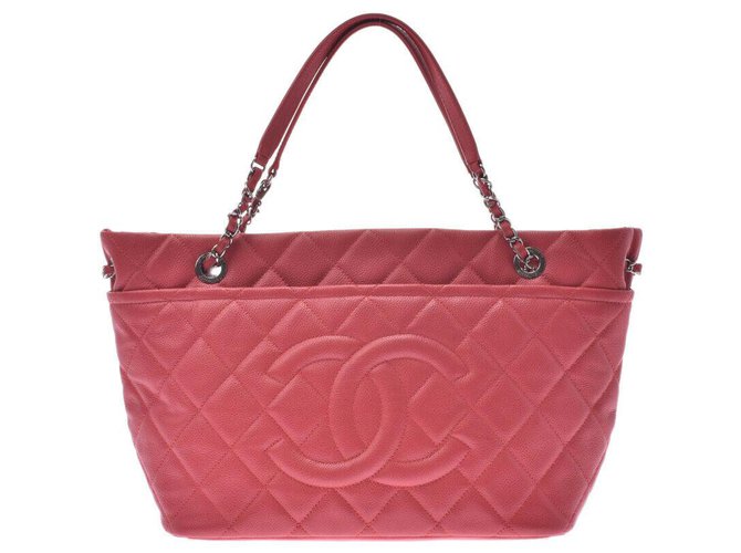 Chanel Handtasche Rot Leder  ref.238997