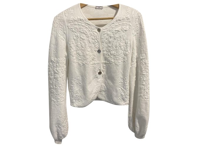 Chanel Knitwear White Cotton  ref.239025