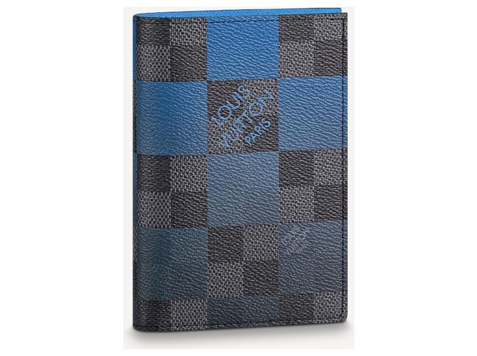 Louis Vuitton Capa de passaporte LV nova Azul Couro  ref.239041