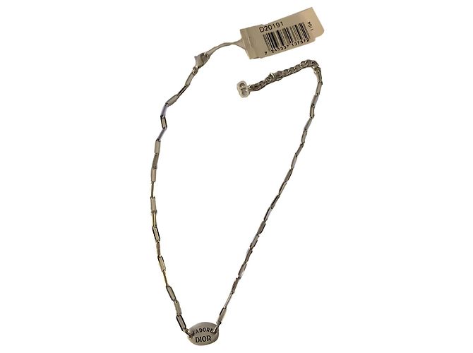 Collar Dior de cadena plateada Plata