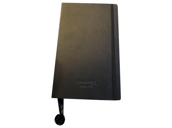 Chanel caderno Preto Leatherette  ref.239056