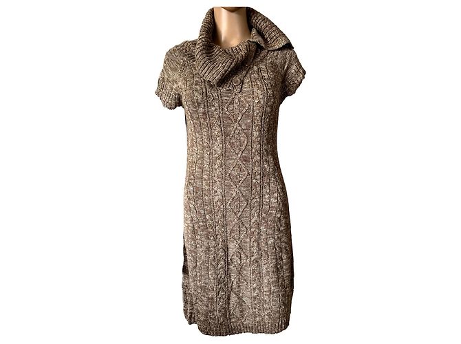 Calvin Klein Kleid Braun Acryl Größe S