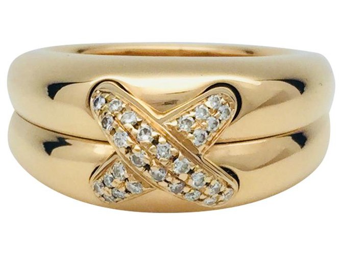 Anel Chaumet, "Conexões", Ouro amarelo e diamantes. Ouro branco  ref.239262