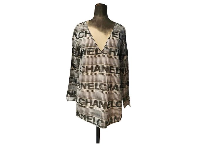 Túnica Chanel de algodón gris