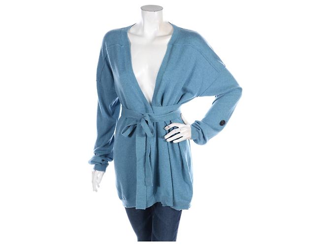 Malo Kaschmir Cardigan Pullover Blau XL