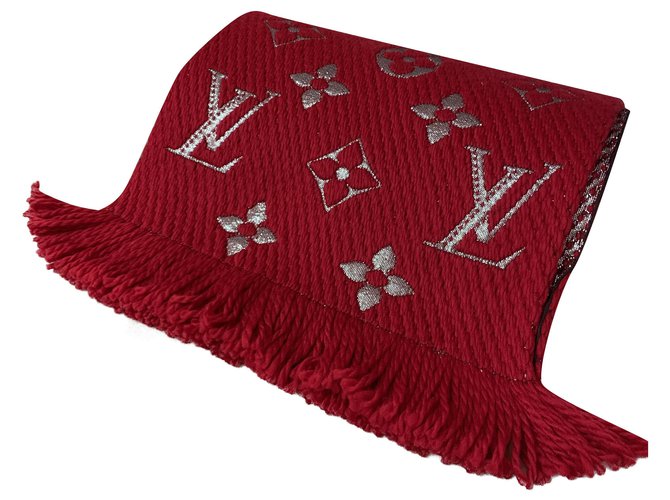 Louis Vuitton sciarpe Rosso Lana  ref.239414