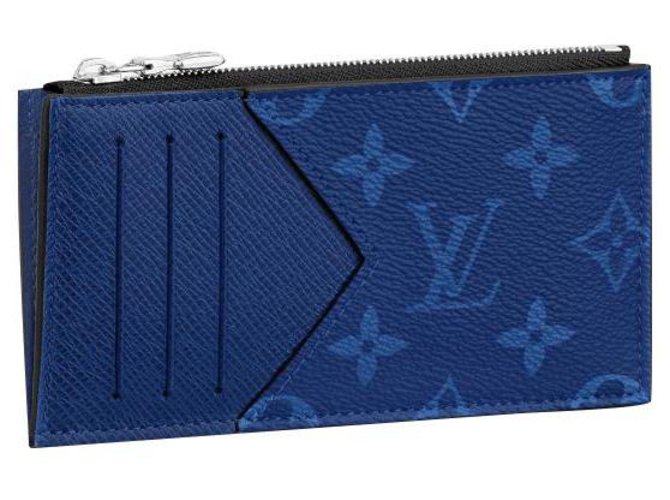 Louis Vuitton LV coin card holder new Blue Leather  ref.239420