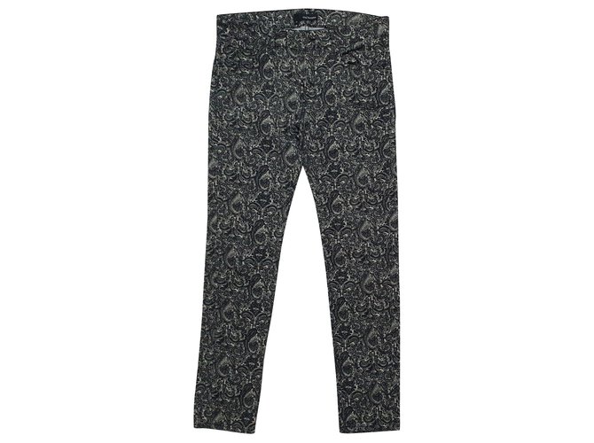 The Kooples jeans Coton Elasthane Noir Blanc Multicolore Gris  ref.239421