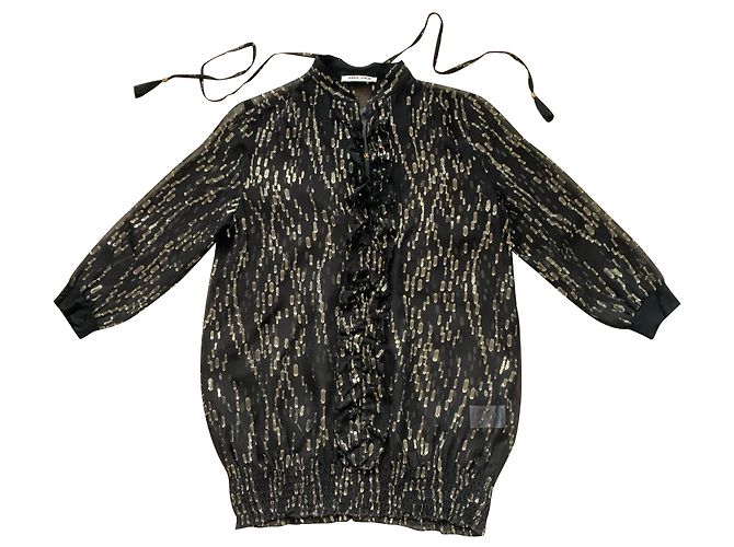 Blusa in seta Max & Moi nera e oro Nero D'oro