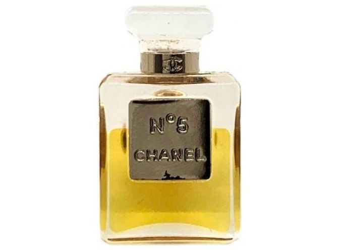 Chanel N*5 Parfümflasche Brosche aus Harz Weiß