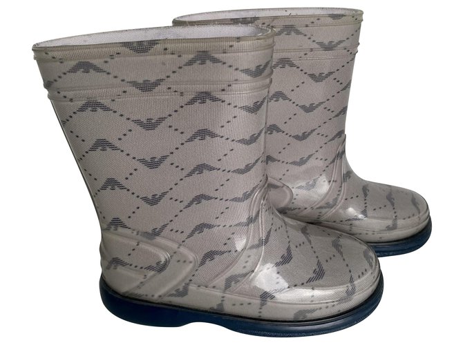 Armani boots Caoutchouc Bleu Gris  ref.239591