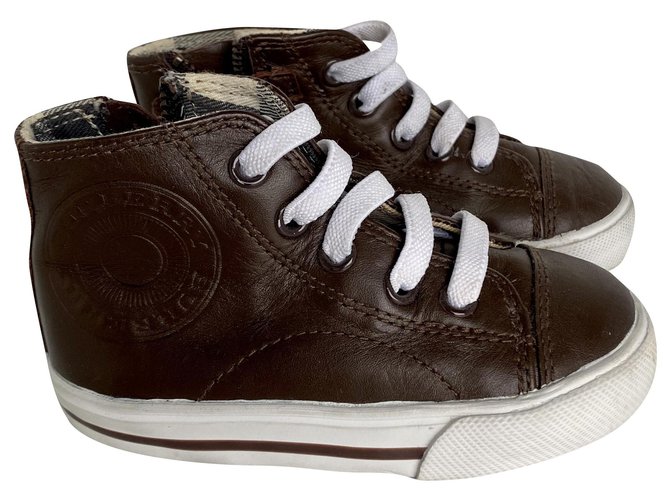 Burberry Sneakers Brown Leather  ref.239593