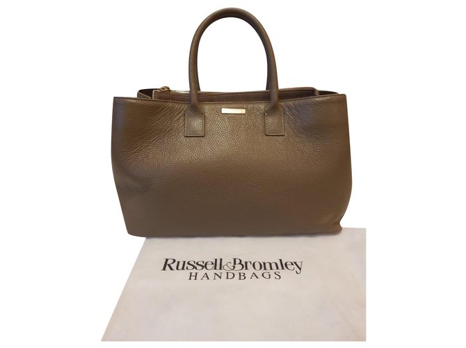 Russell & Bromley Bolsas Taupe Couro  ref.239661