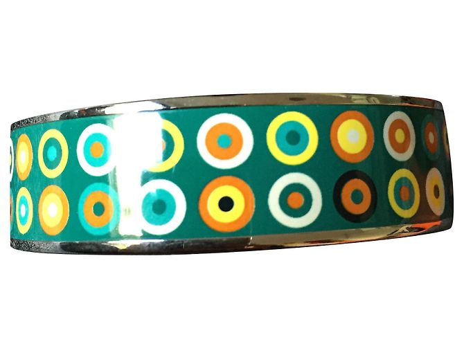 Pulsera de esmalte Hermès Ronds et Pellets acabado paladio Multicolor