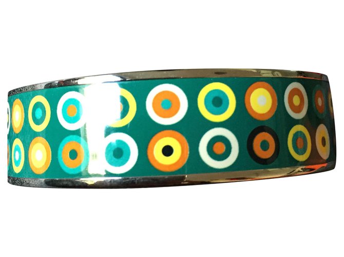 Bracciale in smalto Hermès Ronds et Pellets finitura palladio Multicolore 