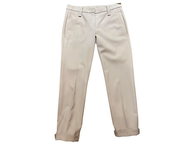 Brunello Cucinelli Hose Grau aus Wolle Größe 40