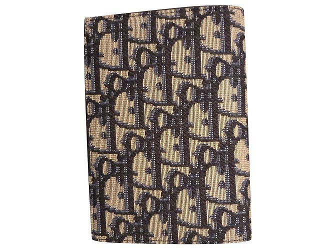 Saddle Capa para passaporte Dior oblíqua azul Azul marinho