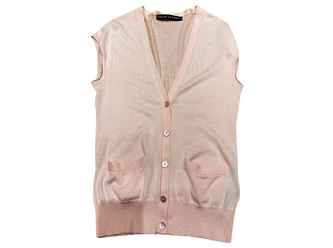 Ralph Lauren ärmellose Kaschmir Strickjacke rosa Pink