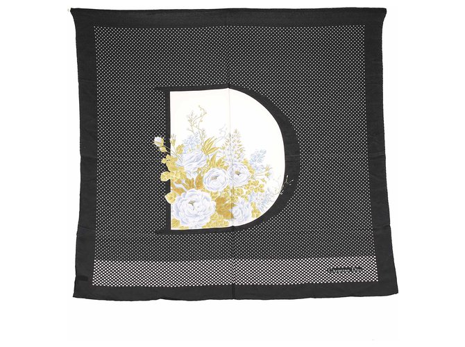 Dior White Printed Silk Scarf Multiple colors Cloth  ref.239781