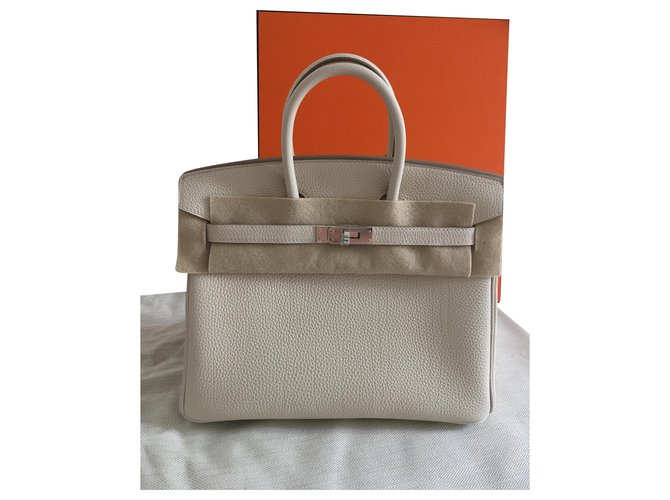 Hermès Birkin 25 Calf togo Chalk Cream Leather ref.239861 - Joli