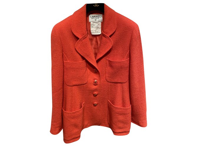 Chanel Jackets Coral Wool  ref.239896