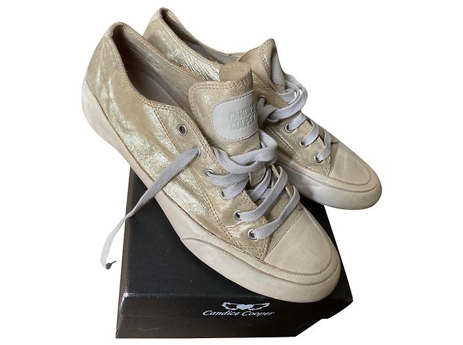 Neue Candice Cooper Leder sneakers Weiß Golden