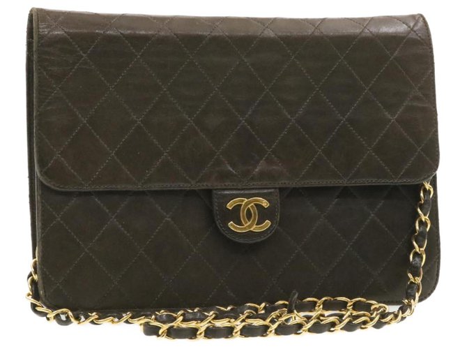 Pochette Chanel porté épaule Cuir Marron  ref.239967