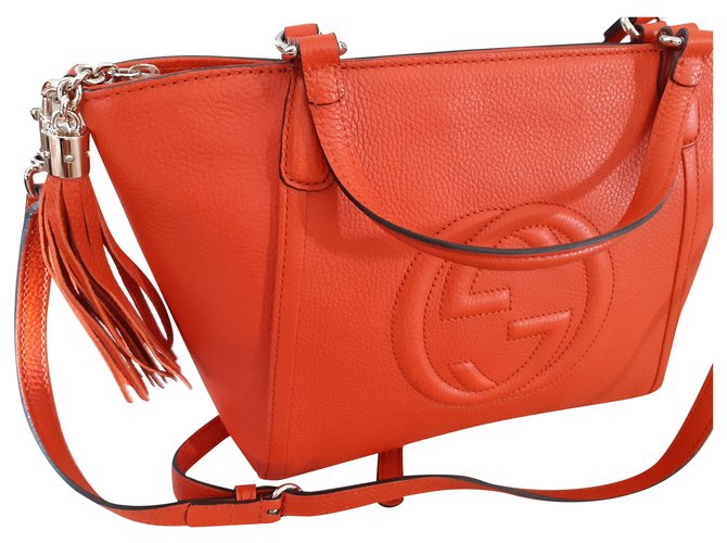 Soho bag from the house of Gucci Orange Leather  ref.240054