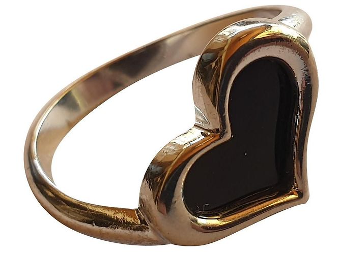 Piaget Coração ônix e ouro branco Preto Prata