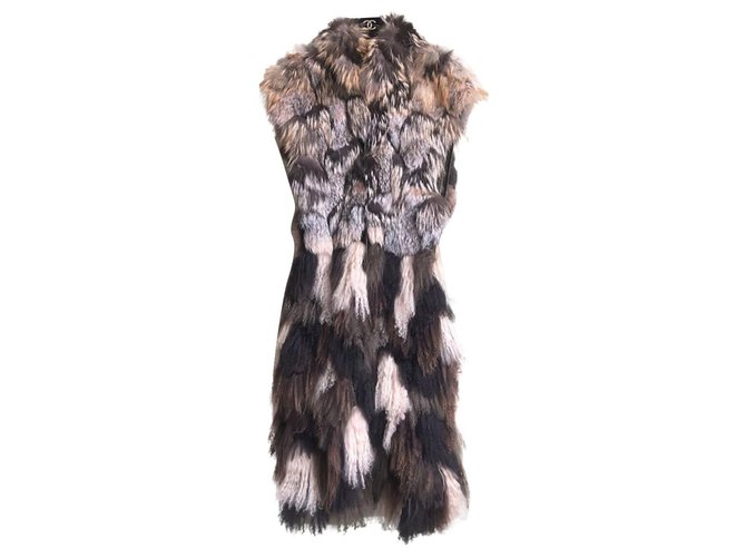 Fendi 12K$ patchwork fur coat Beige  ref.240152