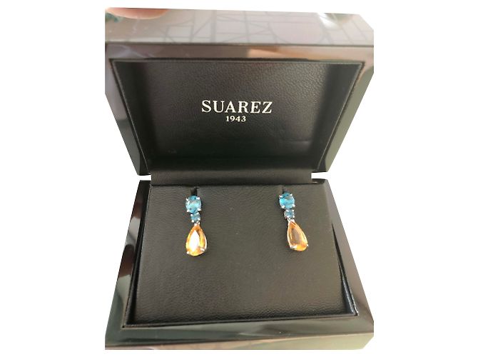 Autre Marque Boucles d'oreilles dormeuses en acier turquoise