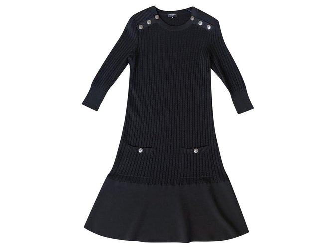 Chanel nouvelle robe Paris-Hambourg Coton Noir  ref.240176