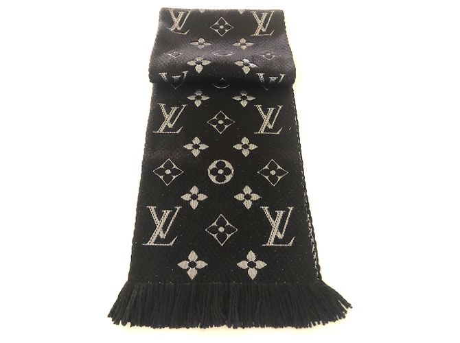 Sciarpa Louis Vuitton logomania shine Nero Argento