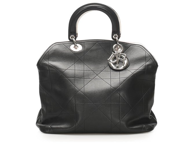 Dior Black Cannage Granville Leather Satchel Pony-style calfskin  ref.240285